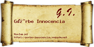 Görbe Innocencia névjegykártya